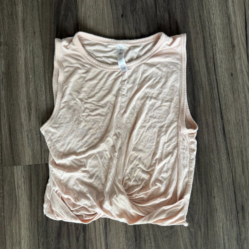 Alo Yoga Light Pink Cover Tank Top Small